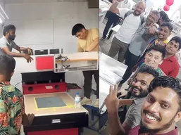 СО2 лазерный маркиратор 300Вт для саудовского текстильного мастера