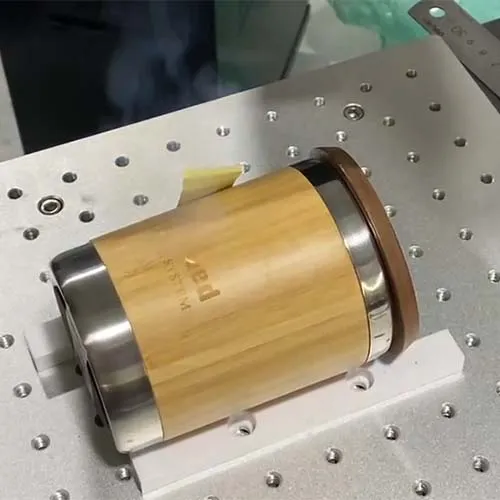 Лазерная маркировка на бамбуковой чашке
